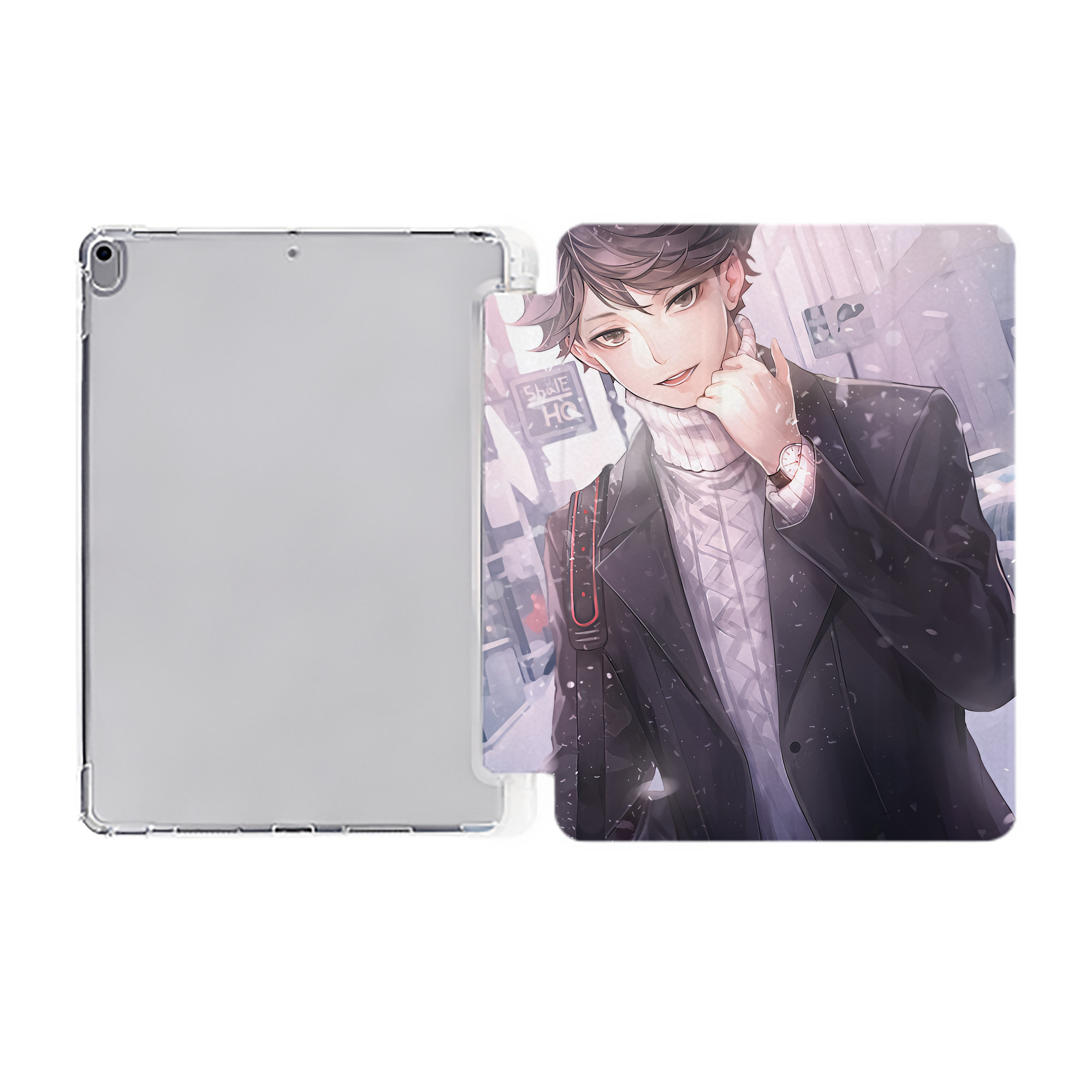 （画像用） ハイキュー!! Haikyu!! IPad ケース ペン収納付き 三つ折りスタンド PUレザー×シリコン 対応機種9.5/10.5/10.9インチ
